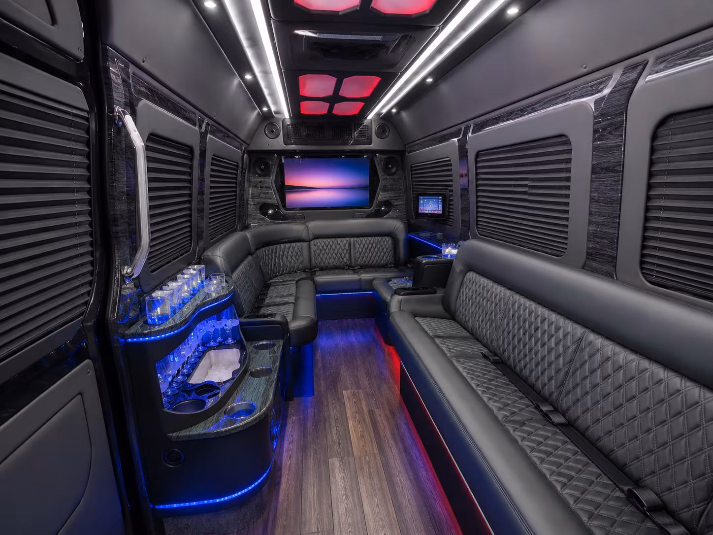 dallas 20 passenger party bus interior