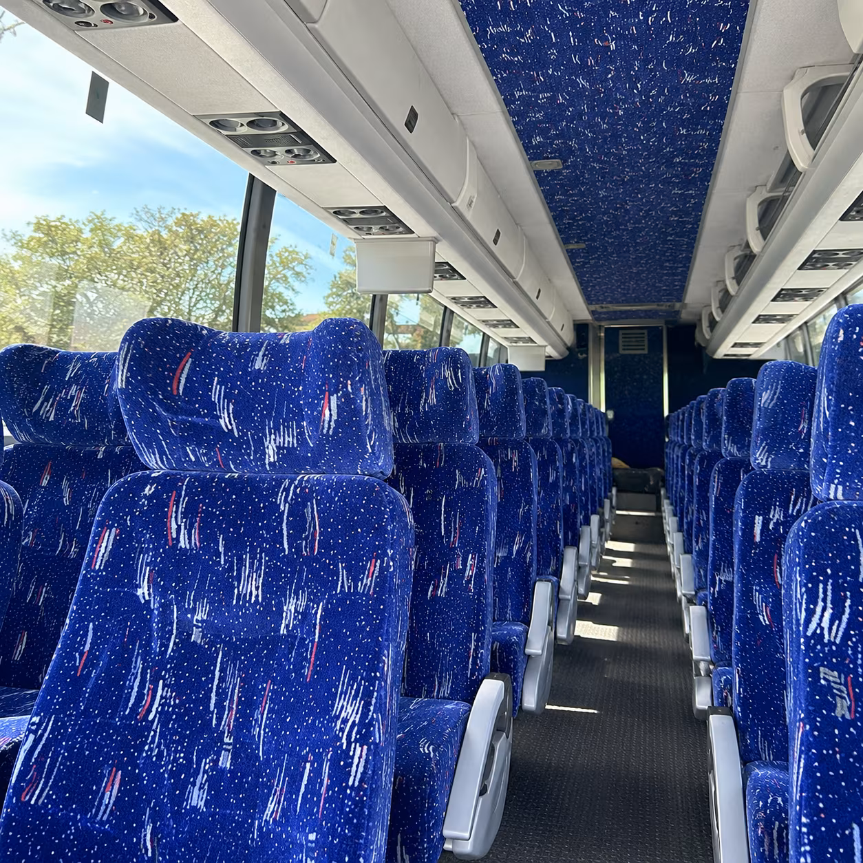 dallas charter bus interior