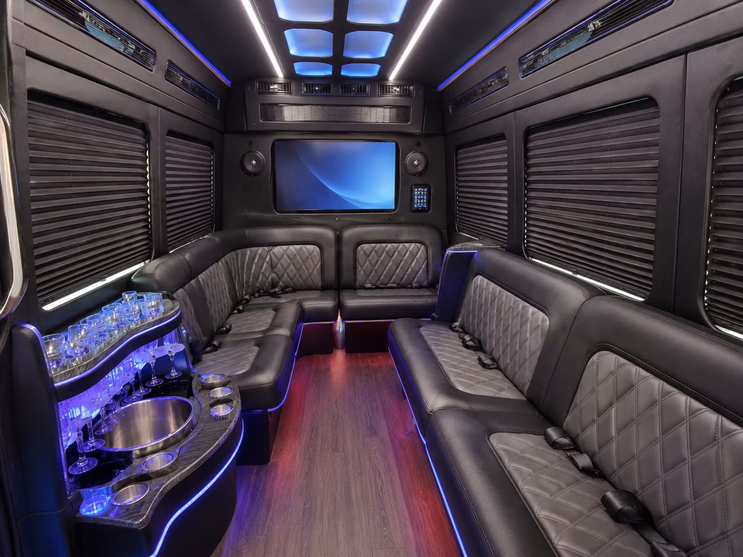 dallas party bus interior